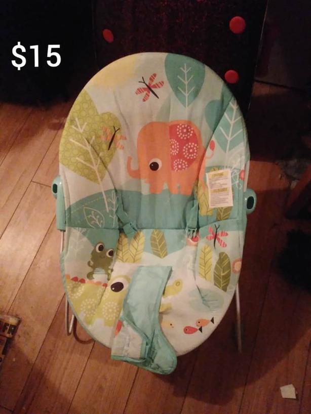 Baby Bouncer and Stuffies For Sale